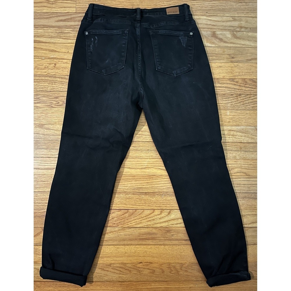 Judy Blue Boyfriend Relaxed Destroyed Black Denim Jeans Womens 11/30 HighRise